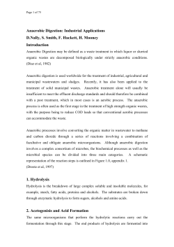 Industrial Applications of Anaerobic Digestion