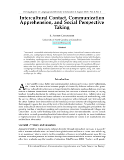 Intercultural Contact, Communication Apprehension, and Social