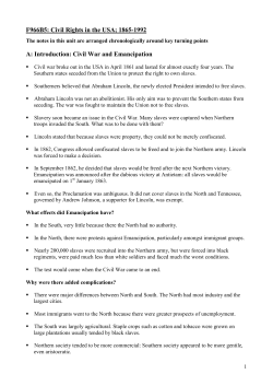 Unit notes around key turning points