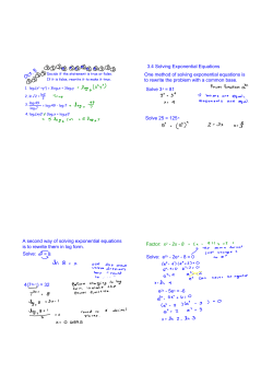 3.4 Solving log and exponential equations