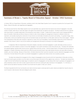 Summary of Brown v. Topeka Board of Education Appeal