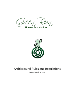 Architectural Rules and Regulations