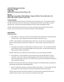 LAUC‐SD Mentoring Committee November 14
