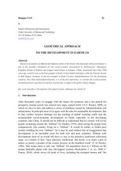 Geoethical Approach to Development in Earth 3