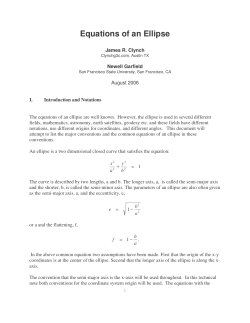 Equations of an Ellipse - James R. Clynch GPS Geodesy Geophysics
