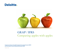 GRAP / IFRS Comparing apples with apples