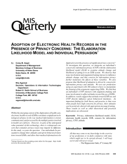 adoption of electronic health records in the presence of privacy