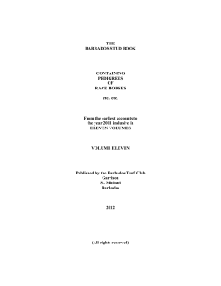 THE BARBADOS STUD BOOK CONTAINING PEDIGREES OF