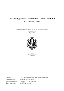 Penalised graphical models for combined mRNA and miRNA data
