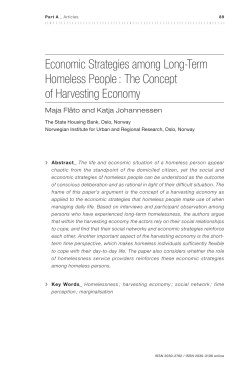 Economic Strategies among Long-Term Homeless People : The