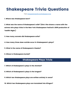 Shakespeare Trivia Questions