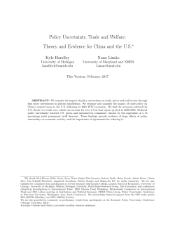 Policy Uncertainty, Trade and Welfare: Theory and