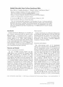 Iridoid Glucosides from Galium humifusum Bieb.