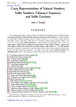 Crazy Representations of Natural Numbers, Selfie Numbers