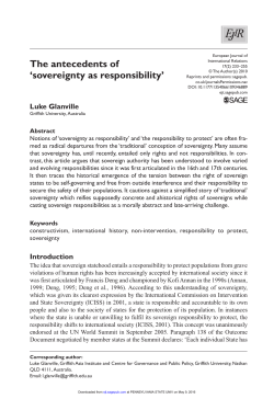 The antecedents of `sovereignty as responsibility`