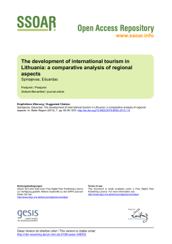 The development of international tourism in Lithuania