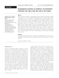 Geographical variation in predictors of mammalian extinction risk