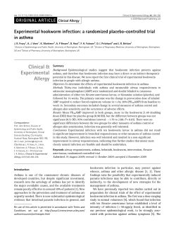 Experimental hookworm infection: a randomized placebo‐controlled
