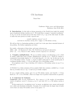CM Jacobians - science.uu.nl project csg