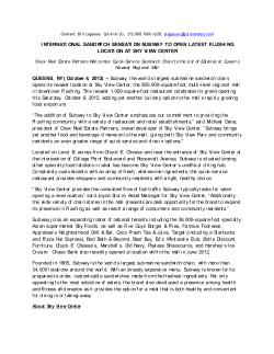 International Sandwich Sensation Subway to Open Latest Flushing