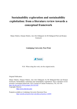 Sustainability exploration and sustainability exploitation