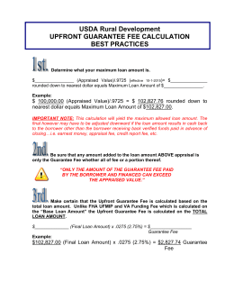 upfront guarantee fee calculation best