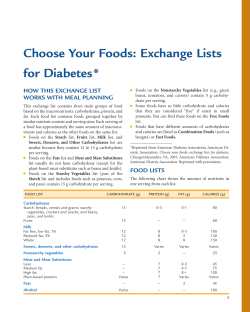 Choose Your Foods: Exchange Lists for Diabetes