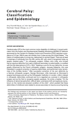 Cerebral Palsy: Classification and Epidemiology