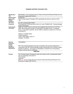 TRAINING SUPPORT PACKAGE