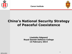 China`s National Security Strategy of Peaceful Coexistence