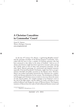 A Christian Concubine in Commodus` Court?