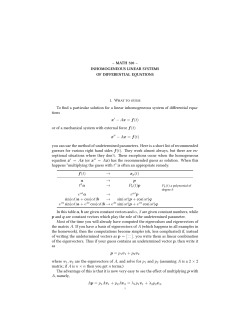 – MATH 320 – INHOMOGENEOUS LINEAR SYSTEMS OF