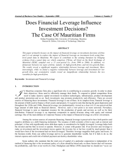 Financial Leverage and Investment: The Case of