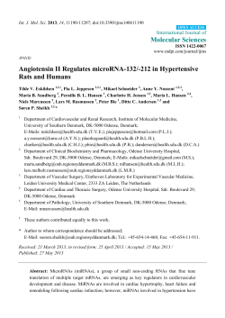 Angiotensin II Regulates microRNA-132/-212 in