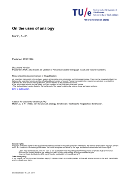 On the uses of analogy