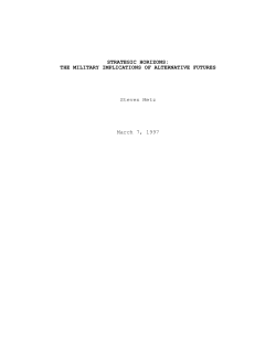 Strategic Horizons: The Military Implications of Alternative Futures