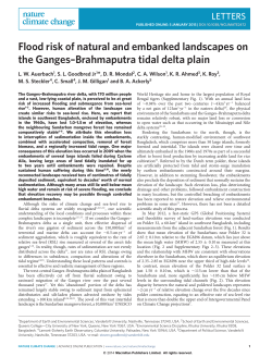 Flood risk of natural and embanked landscapes on the Ganges