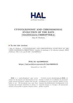 cytotaxonomy and chromosomal evolution of the bats