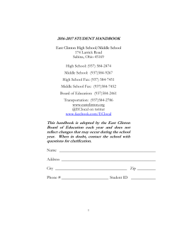 2016-17 Student Handbook - East Clinton Local Schools