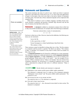 3.1 Statements and Quantifiers