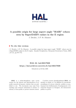A possible origin for large aspect angle ``HAIR`` echoes - HAL-Insu