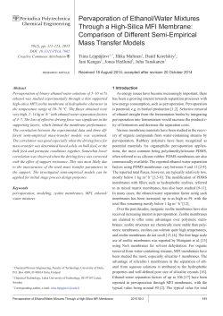 Pervaporation of Ethanol/Water Mixtures Through a High
