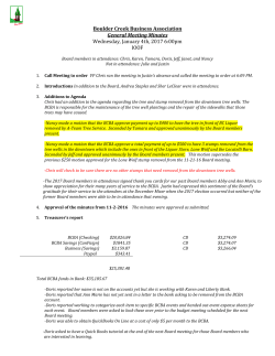 General Meeting January 2017 - Boulder Creek Business Association