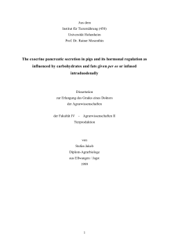 The exocrine pancreatic secretion in pigs and its hormonal