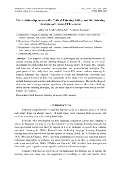 The Relationship between the Critical Thinking Ability and the