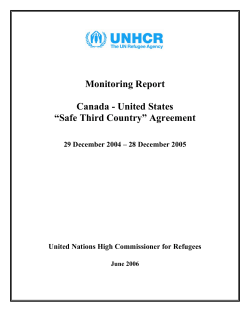 Monitoring Report Canada - United States