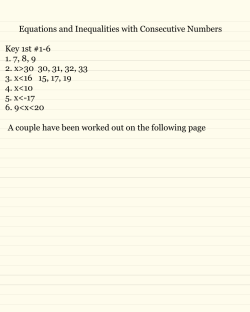 Equations and Inequalities with Consecutive Numbers