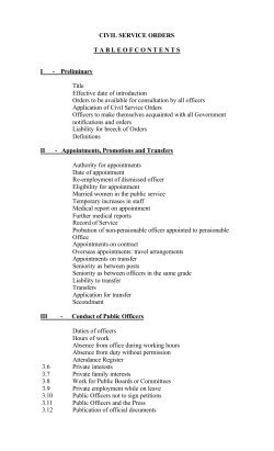 civil service orders - Services Commission Department