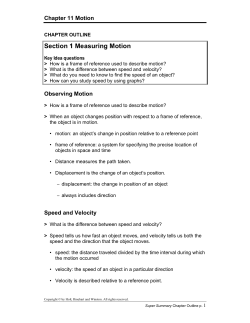 Section 1 Measuring Motion