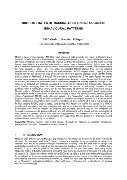 dropout rates of massive open online courses: behavioural patterns